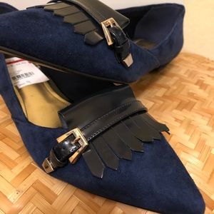 NWT Marc Fisher blue suede flats  sz 9